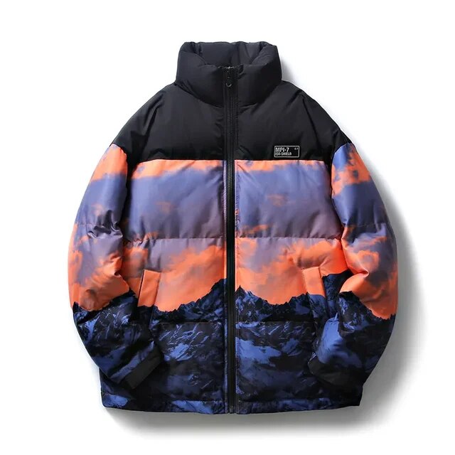 Manteau d'hiver de style coréen de couleur dégradée pour hommes 