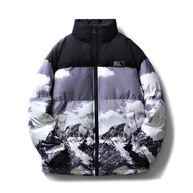 Manteau d'hiver de style coréen de couleur dégradée pour hommes 