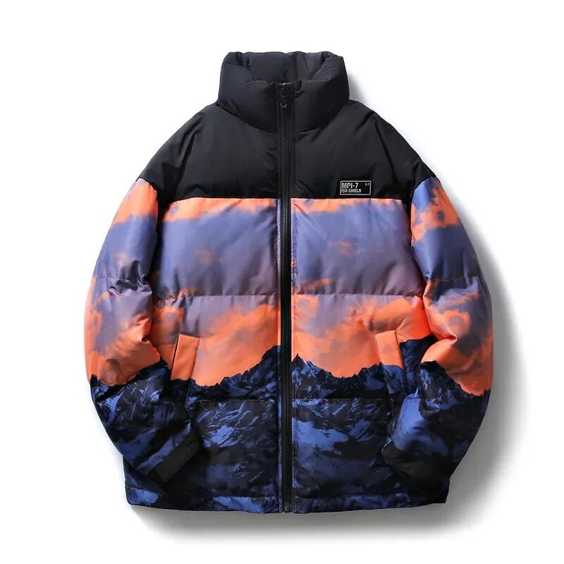 Manteau d'hiver de style coréen de couleur dégradée pour hommes 