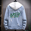 Men's Fall Korean Embroidery Denim Jacket