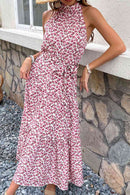 Floral Tie-Waist Tiered Dress