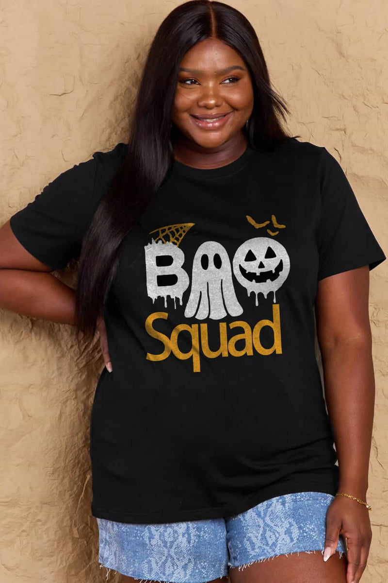 Simply Love Full Size BOO SQUAD Graphic Cotton Tee