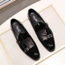 FC Men's Patent Leather Buckle Detail Wedding Loafers
