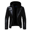 AYBER Men's Fashionista PU Faux Leather Hooded Jacket