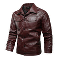 SCH Men's Fall/Winter PU Leather Collar Jacket