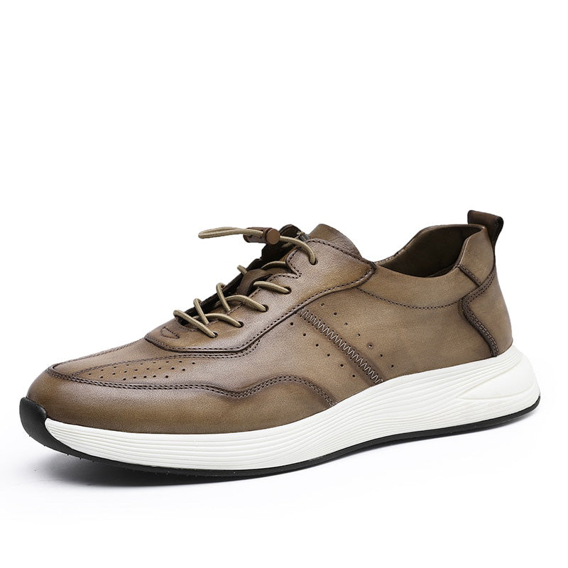 Desai Men's Office Genuine Leather Sneakers