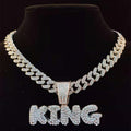 KING Pendant Men's Iced Out Necklace