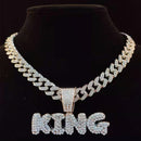 KING Pendant Men's Iced Out Necklace