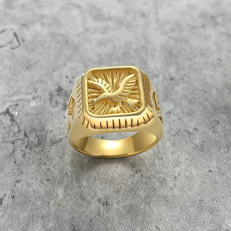 AMERI Men's Eagle Signet Ring