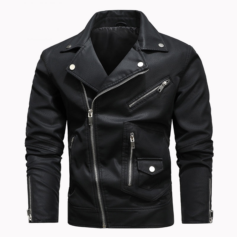 MANTORS Men's Faux Leather Bomber Jacket