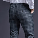 LARA Men's Slim Fit Plaid Formal Suit Pants