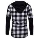 VAC Men's Casual Slim Fit Flannel Hooded Shirt