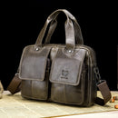BULLCAPTAIN Men's Leather Business Briefcase Bag