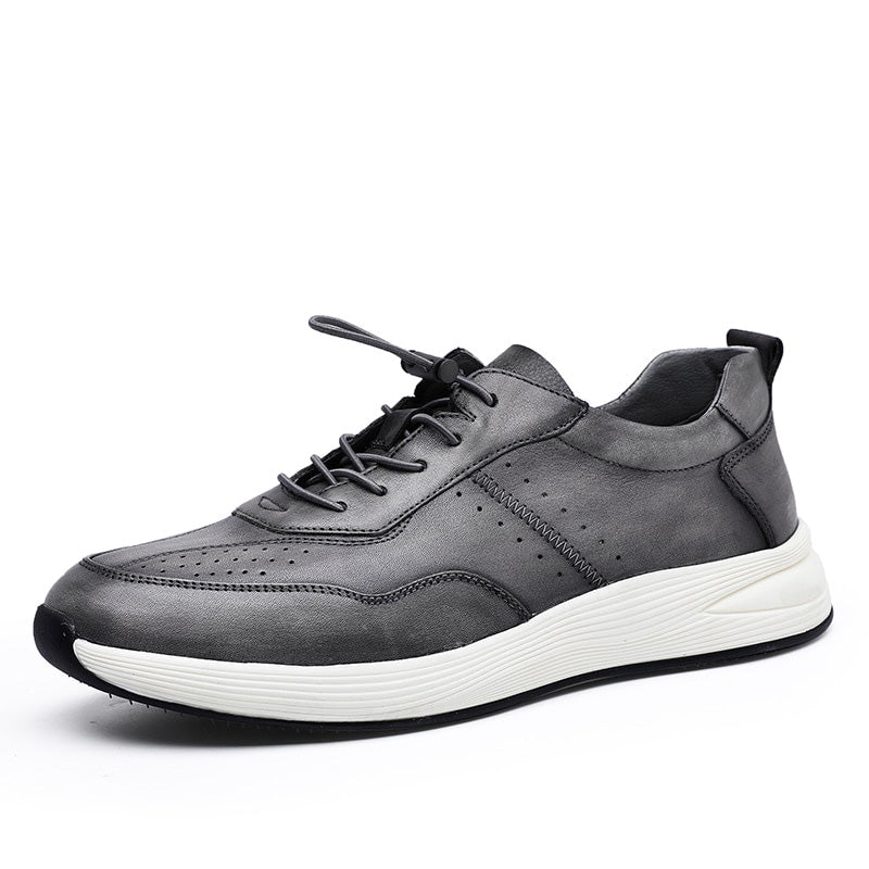 Desai Men's Office Genuine Leather Sneakers