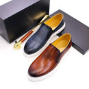 BREX Men's Leather Formal Boat Shoes