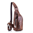BULLCAPTAIN  Men's Leather Messenger Chest Bag