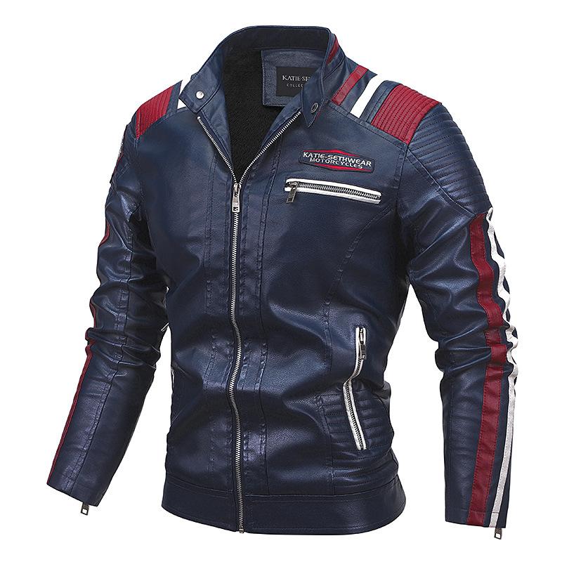 Men's Vintage Motorcycle Biker Faux Leather Jacket