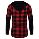VAC Men's Casual Slim Fit Flannel Hooded Shirt