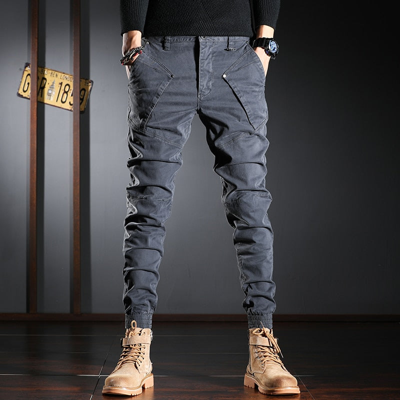Men's Designer Style Spliced Patchwork Cargo Pants