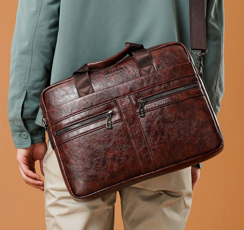WEIXER Men's Vintage Briefcase Messenger Bag