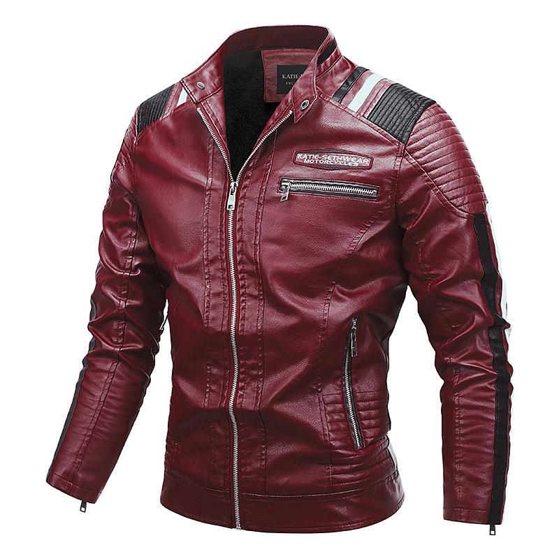 Men's Vintage Motorcycle Biker Faux Leather Jacket