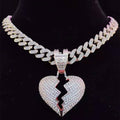 Unisex Heartbroken Hip Hop Iced Out Necklace