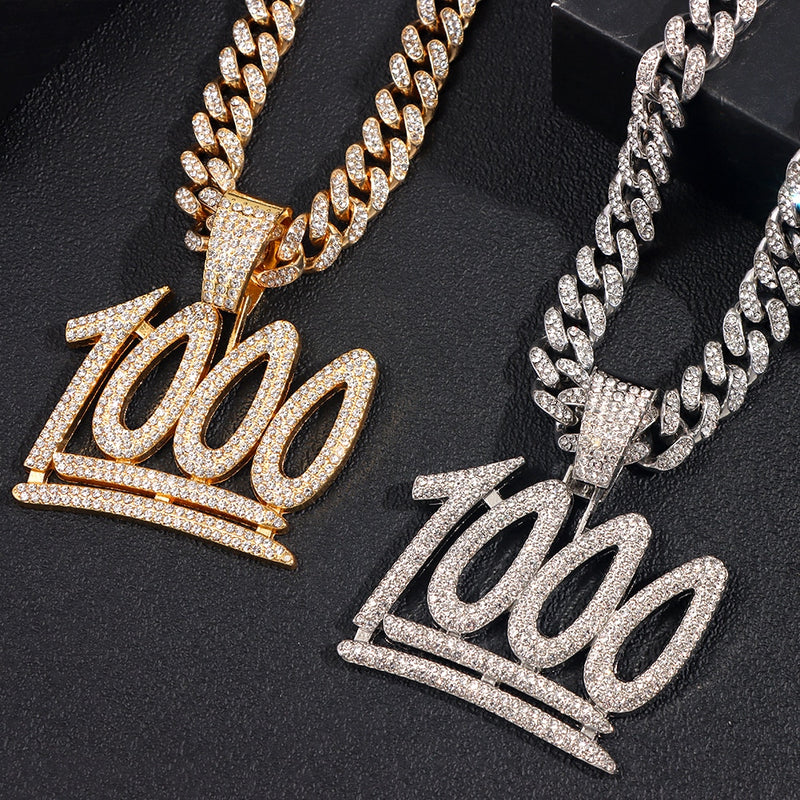 Men's Iced Out Bling Rhinestone Necklace