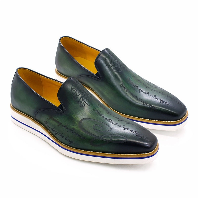 BREX Men's Handmade Leather Classic Flat Loafers