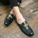 UYO Men's Genuine Leather Backless Loafers