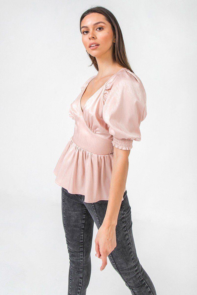 A Solid Sateen Top - AM APPAREL