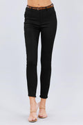Belted Textured Long Pants - AM APPAREL