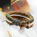 Charm Mens Paracord Bracelet Fashion Helmet Shape Braided Bracelet Hiking Camping Outdoor Survival Parachute - AM APPAREL