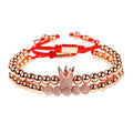 CQ Men's Luxury Copper Beads Crown Bracelet - AM APPAREL