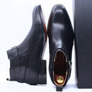 DW Men's Luxurious Buckle Strap Genuine Leather Boots - AM APPAREL