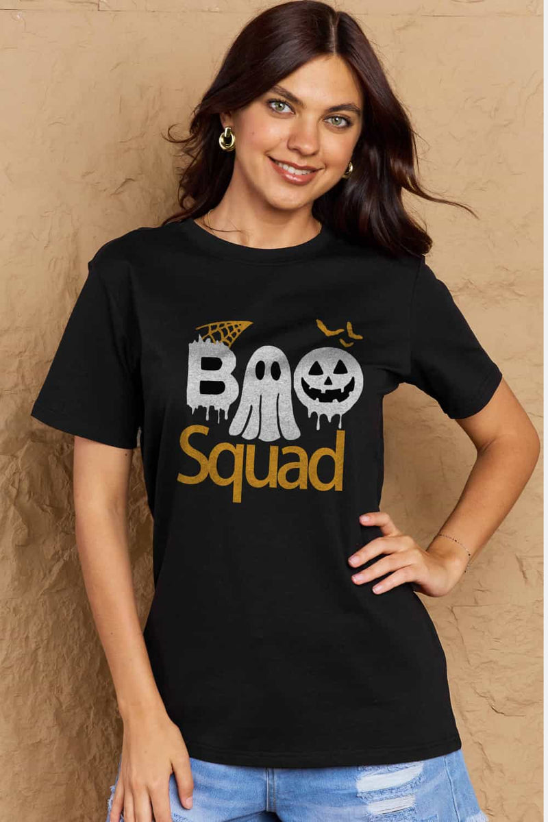 Simply Love Full Size BOO SQUAD Graphic Cotton Tee