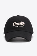 CREATE NEW LIFE Gorra de béisbol de algodón ajustable