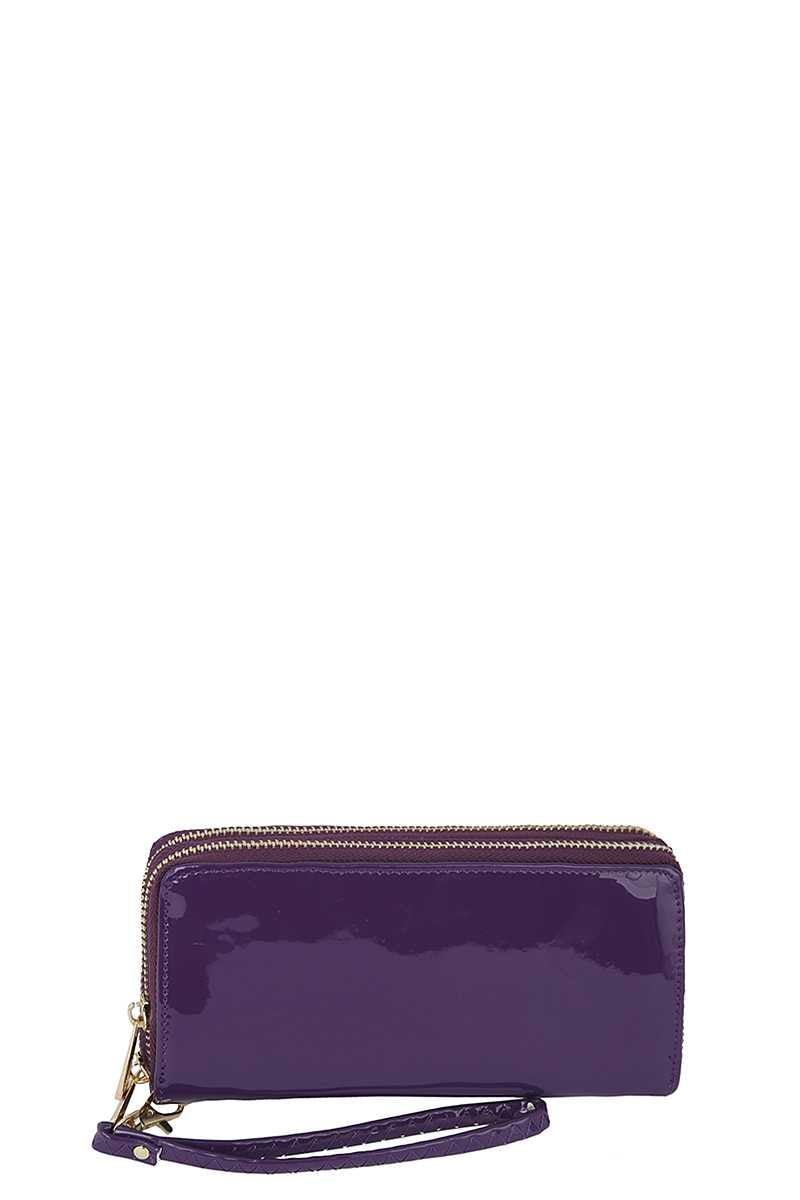Fashion Smooth Glossy Color Hand Wallet - AM APPAREL