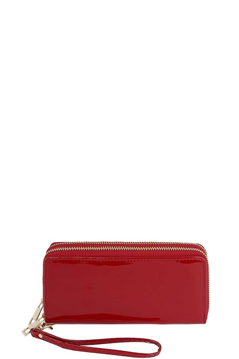 Fashion Smooth Glossy Color Hand Wallet - AM APPAREL