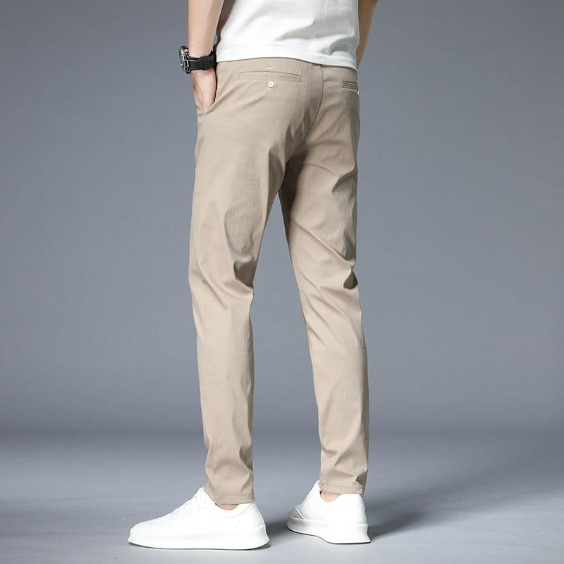 JANTOUR Men's Solid Color Casual Pants - AM APPAREL