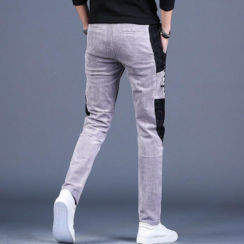 Men's Autumn Embroidery Designer Casual Pants - AM APPAREL