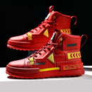 Men's Autumn Faux Leather Casual Sneakers - AM APPAREL