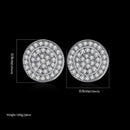 Men's Blue Round Zirconia Stud Earrings - AM APPAREL