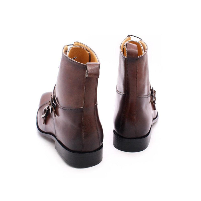 Men's British Genuine Calfskin Leather Cowboy Boots - AM APPAREL