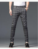 Men's Business Plaid Regular Fit Pants - AM APPAREL