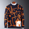 Men's Casual Polar Bear Print Sweater - AM APPAREL