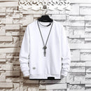 Men's Casual Solid Color O-neck Sweatshirt - AM APPAREL