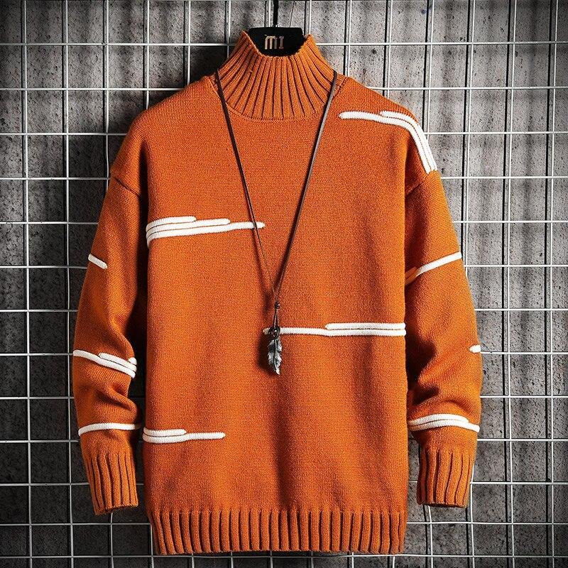 Men's Fall Solid Colored Turtleneck Sweater - AM APPAREL