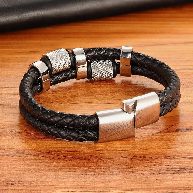 Men's Fashion Leather Bracelet - AM APPAREL