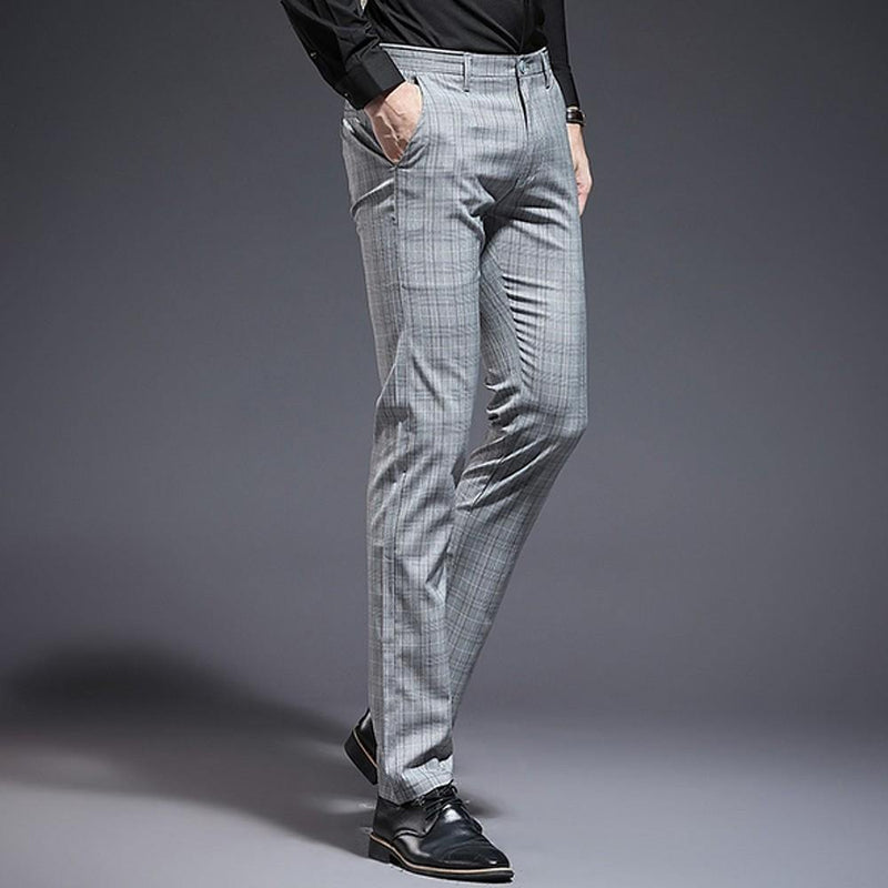 Men's Formal Gingham Polyester Pants - AM APPAREL