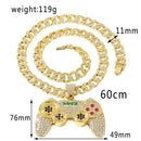 Men's Game Controller Pendant Rhinestone Necklace - AM APPAREL